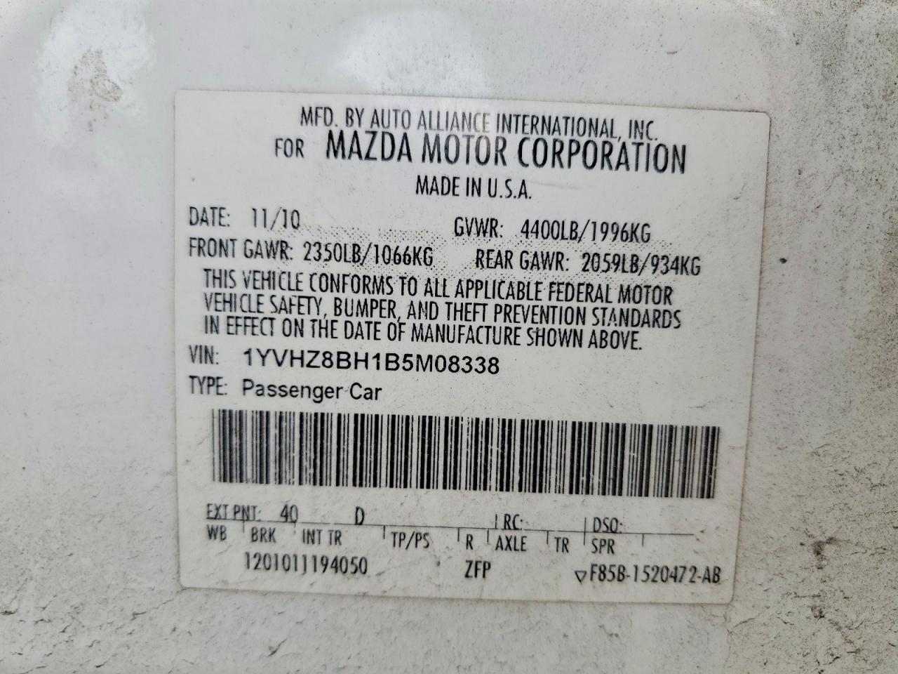 2011 MAZDA 6 I photo 12