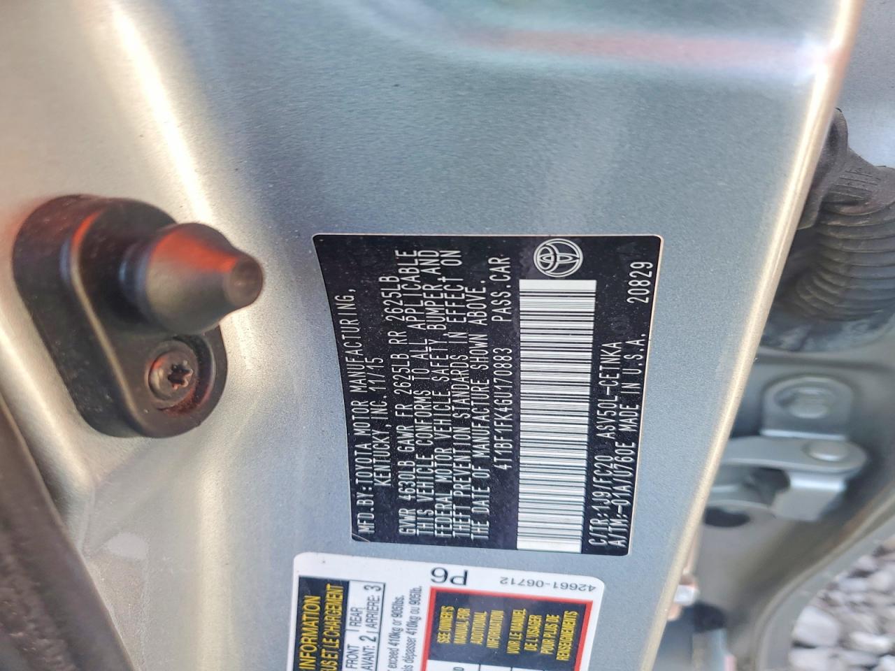2016 TOYOTA CAMRY LE photo 12