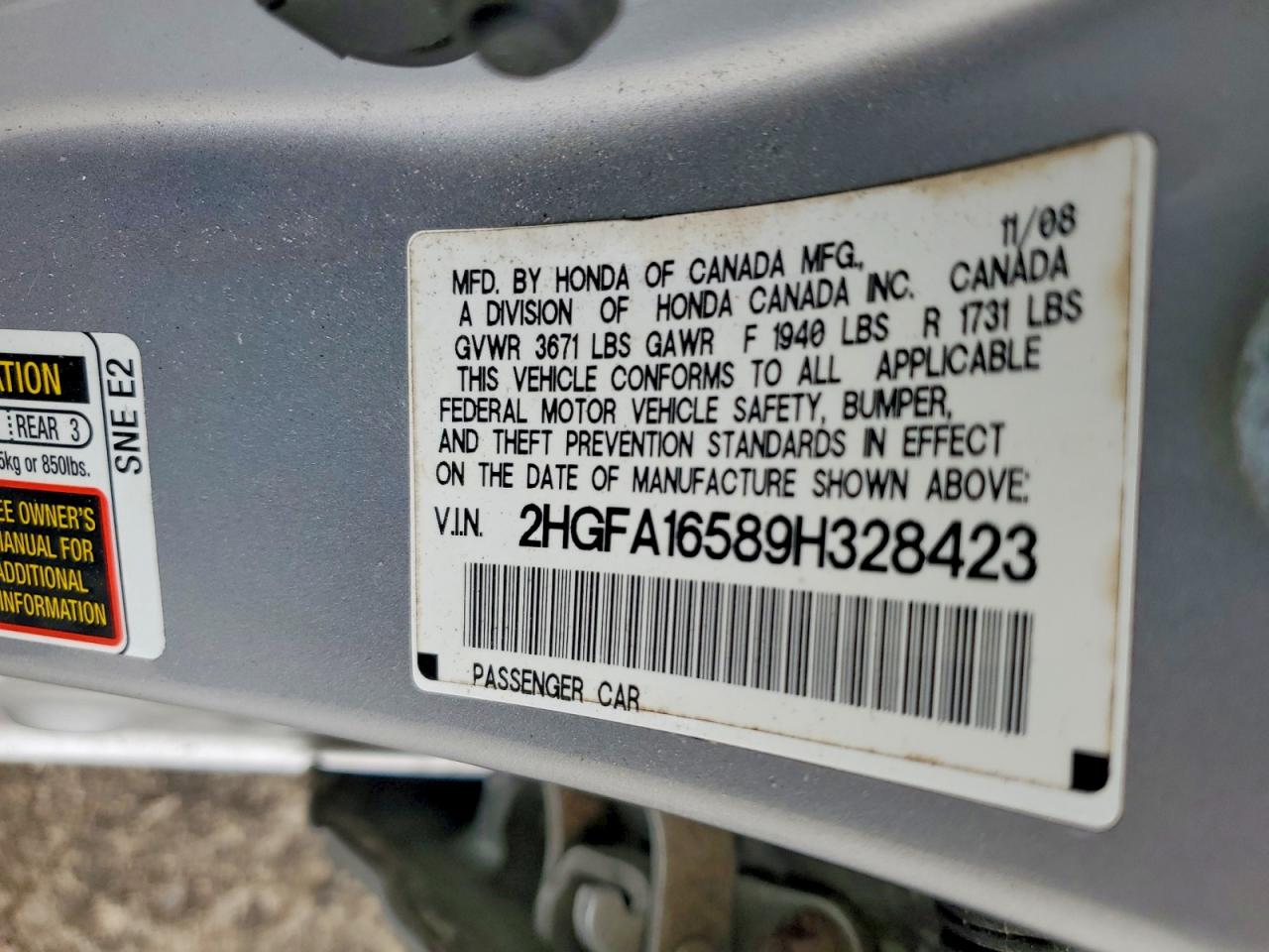 2009 HONDA CIVIC LX photo 23