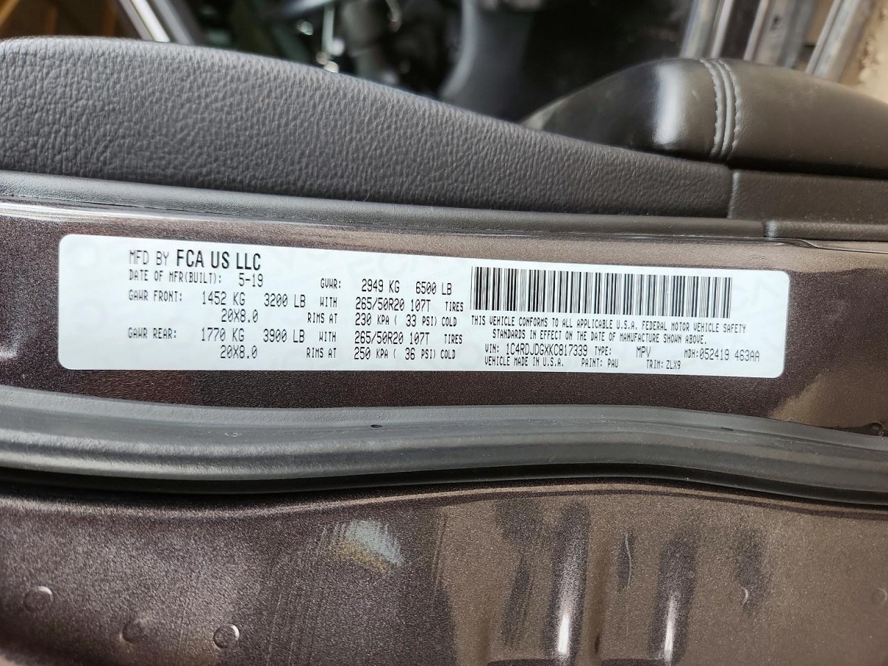 2019 DODGE DURANGO GT photo 40