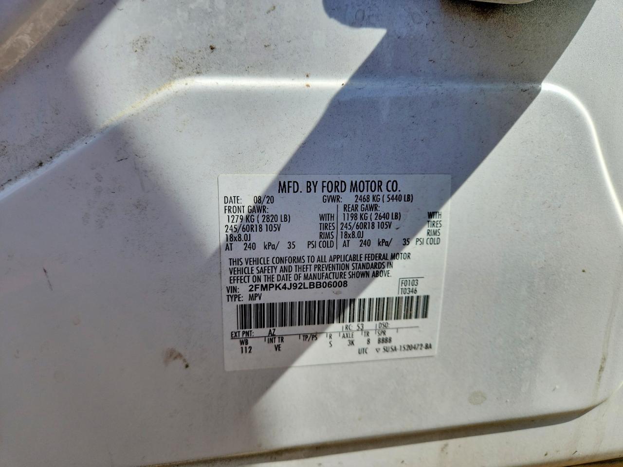 2020 FORD EDGE SEL photo 23