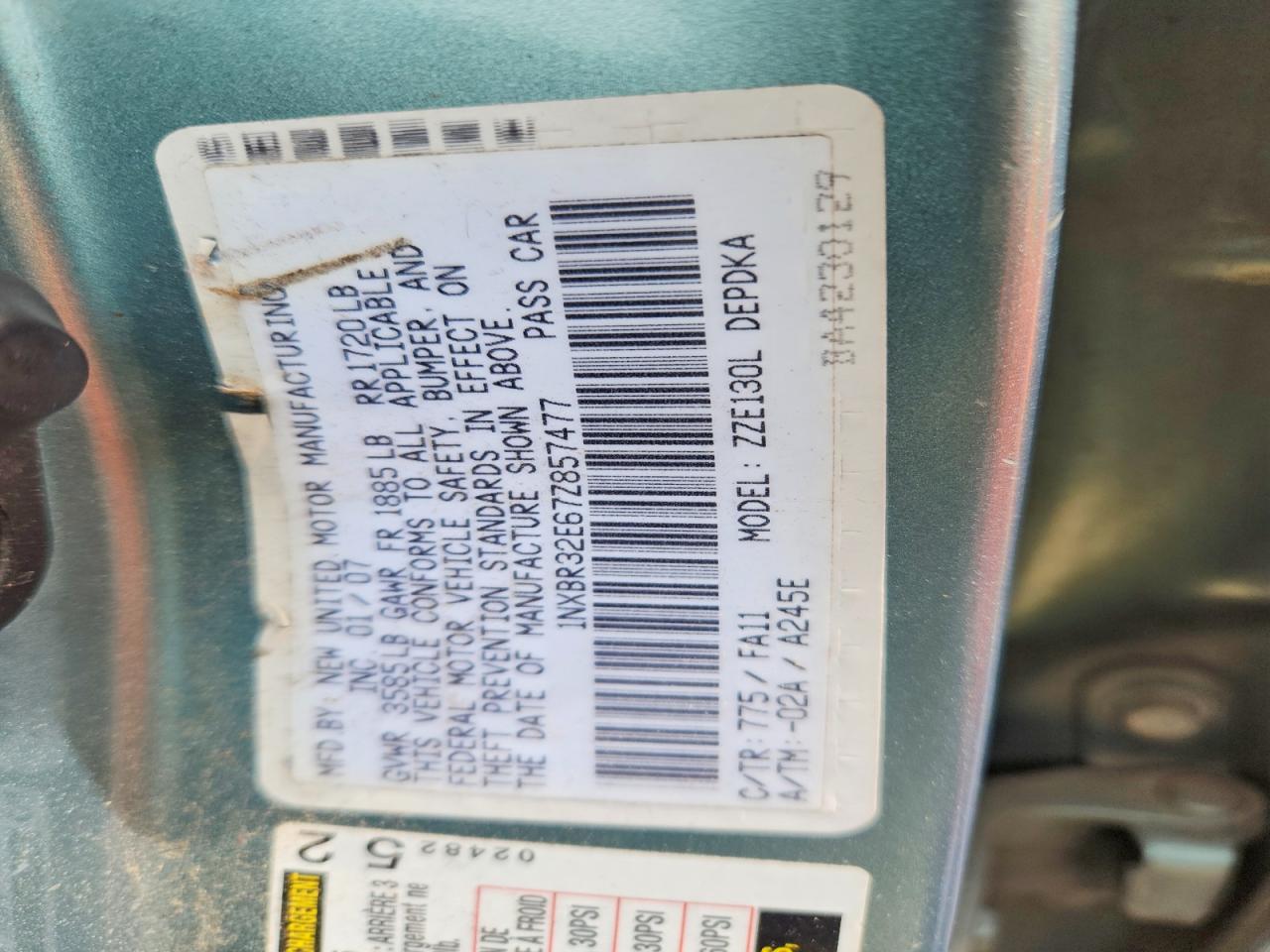 2007 TOYOTA COROLLA photo 25