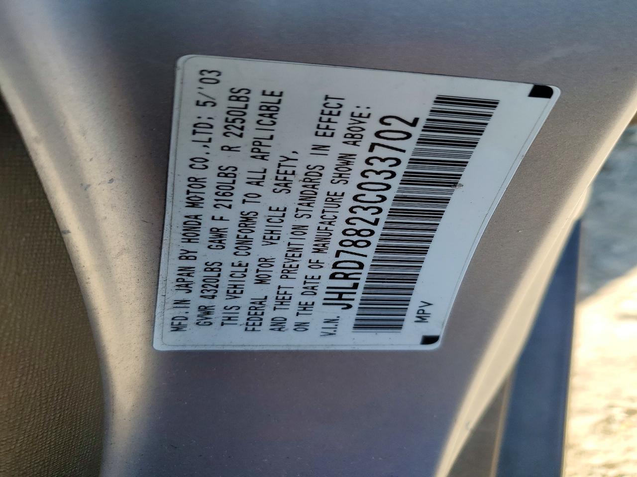 2003 HONDA CR-V EX photo 13