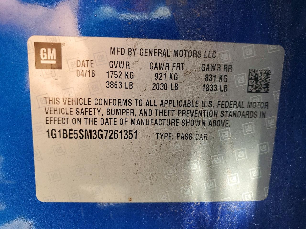 2016 CHEVROLET CRUZE LT photo 12