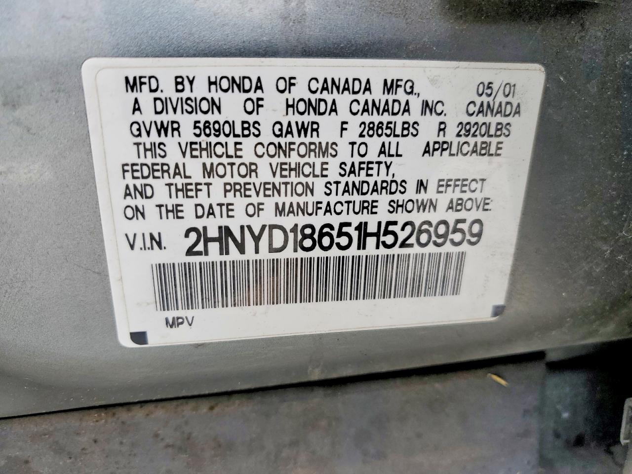 2001 ACURA MDX TOURING photo 25