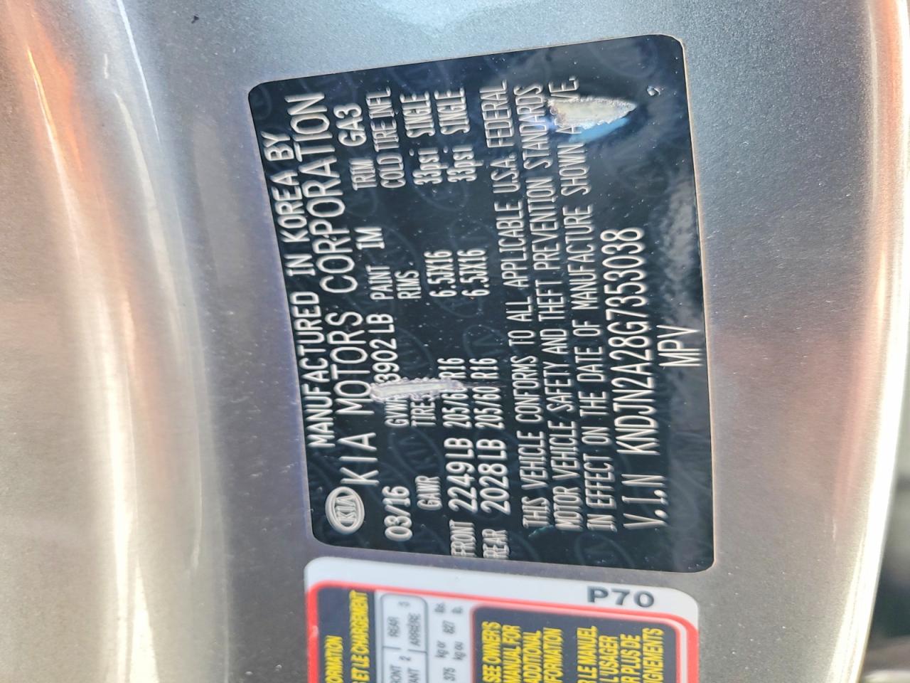 2016 KIA SOUL BASE photo 25