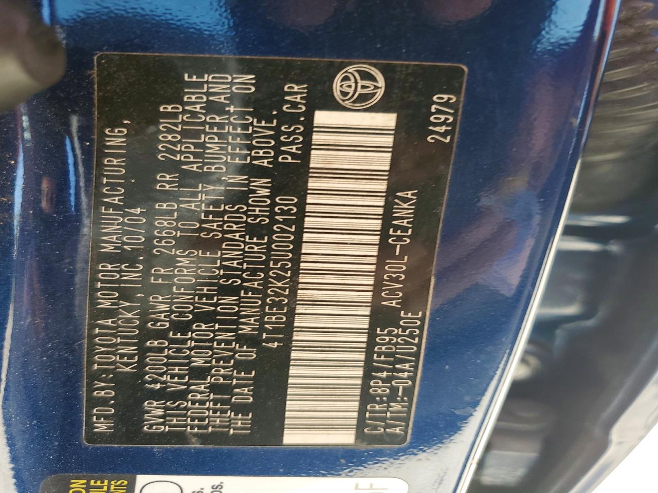 2005 TOYOTA CAMRY LE photo 34