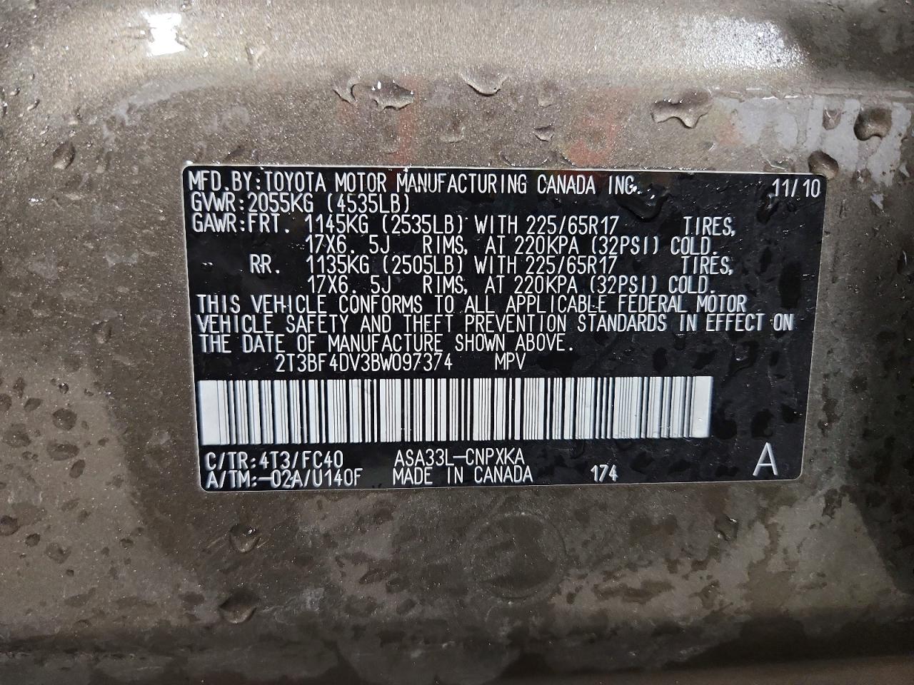 2011 TOYOTA RAV4 BASE photo 13
