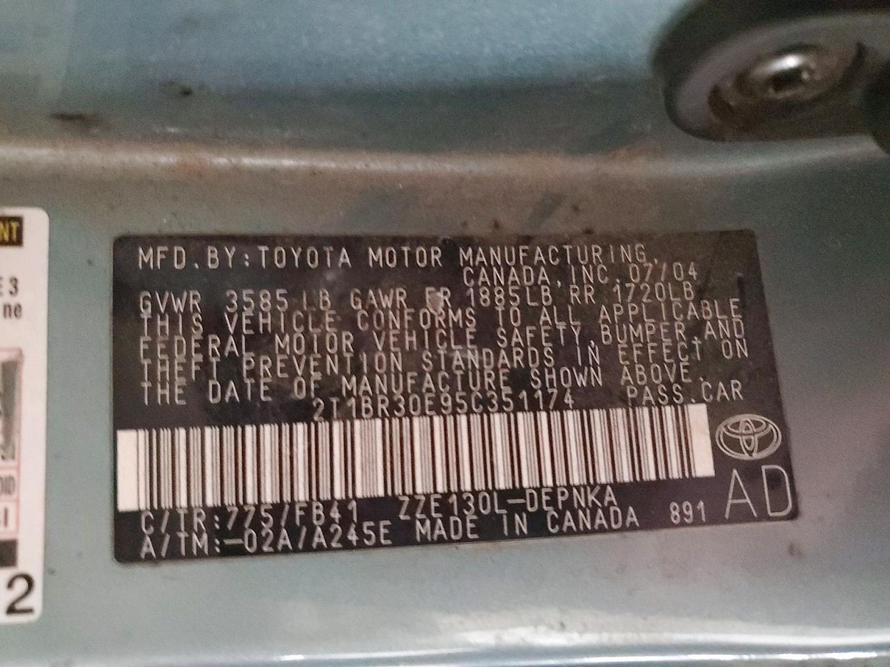 2005 TOYOTA COROLLA LE photo 23