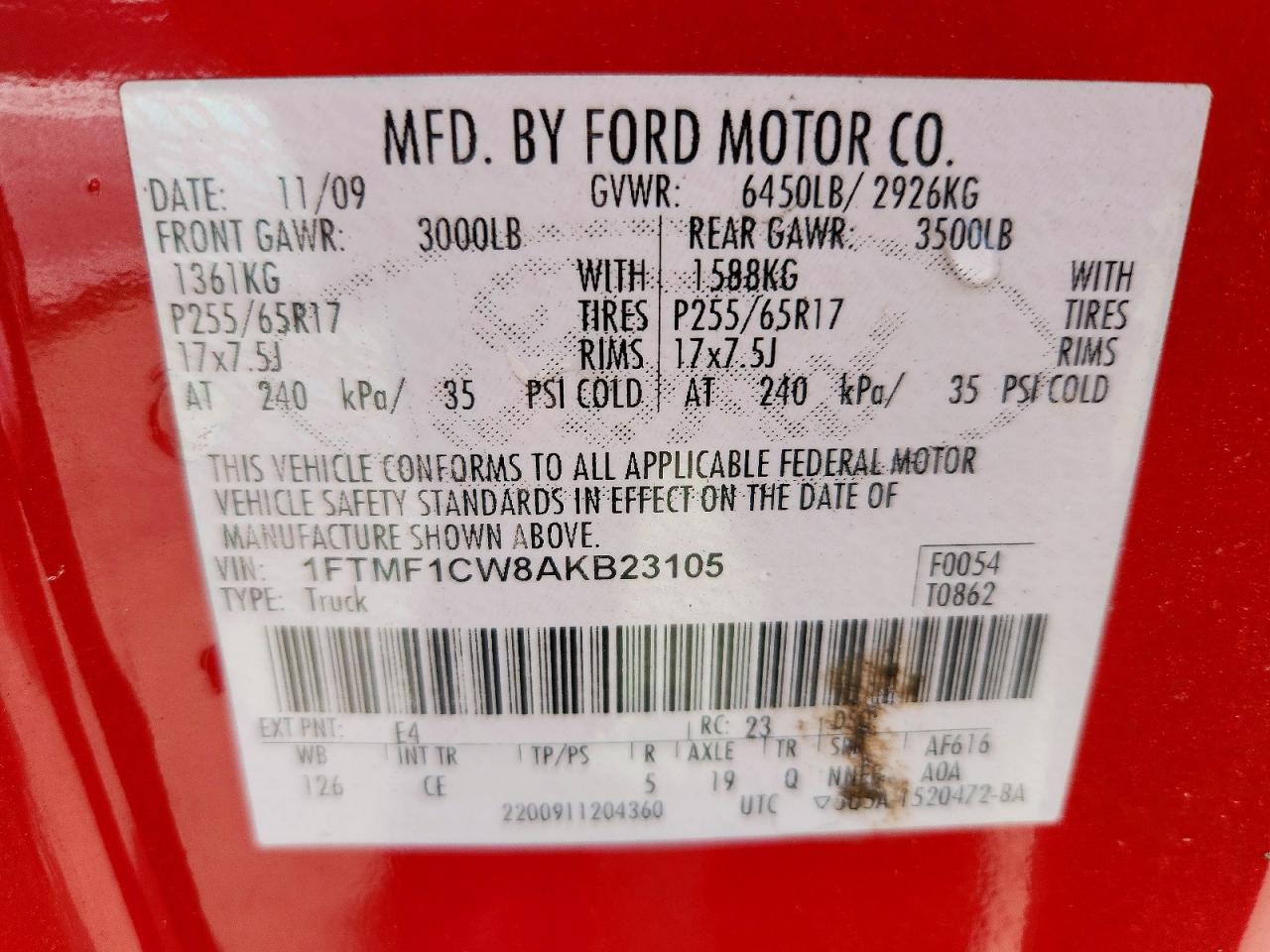 2010 FORD F150 photo 23