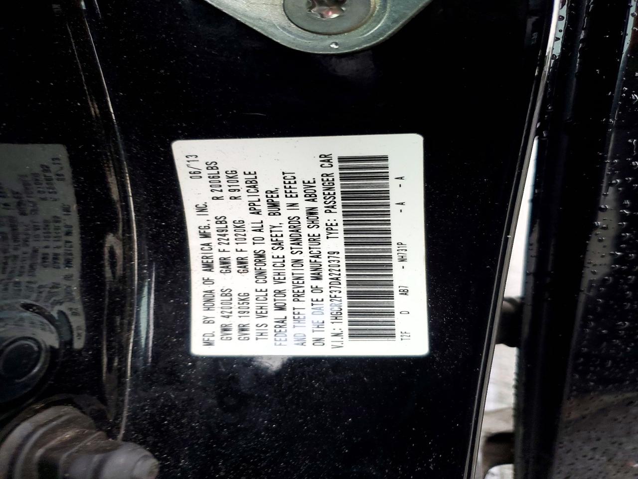 2013 HONDA ACCORD LX photo 23
