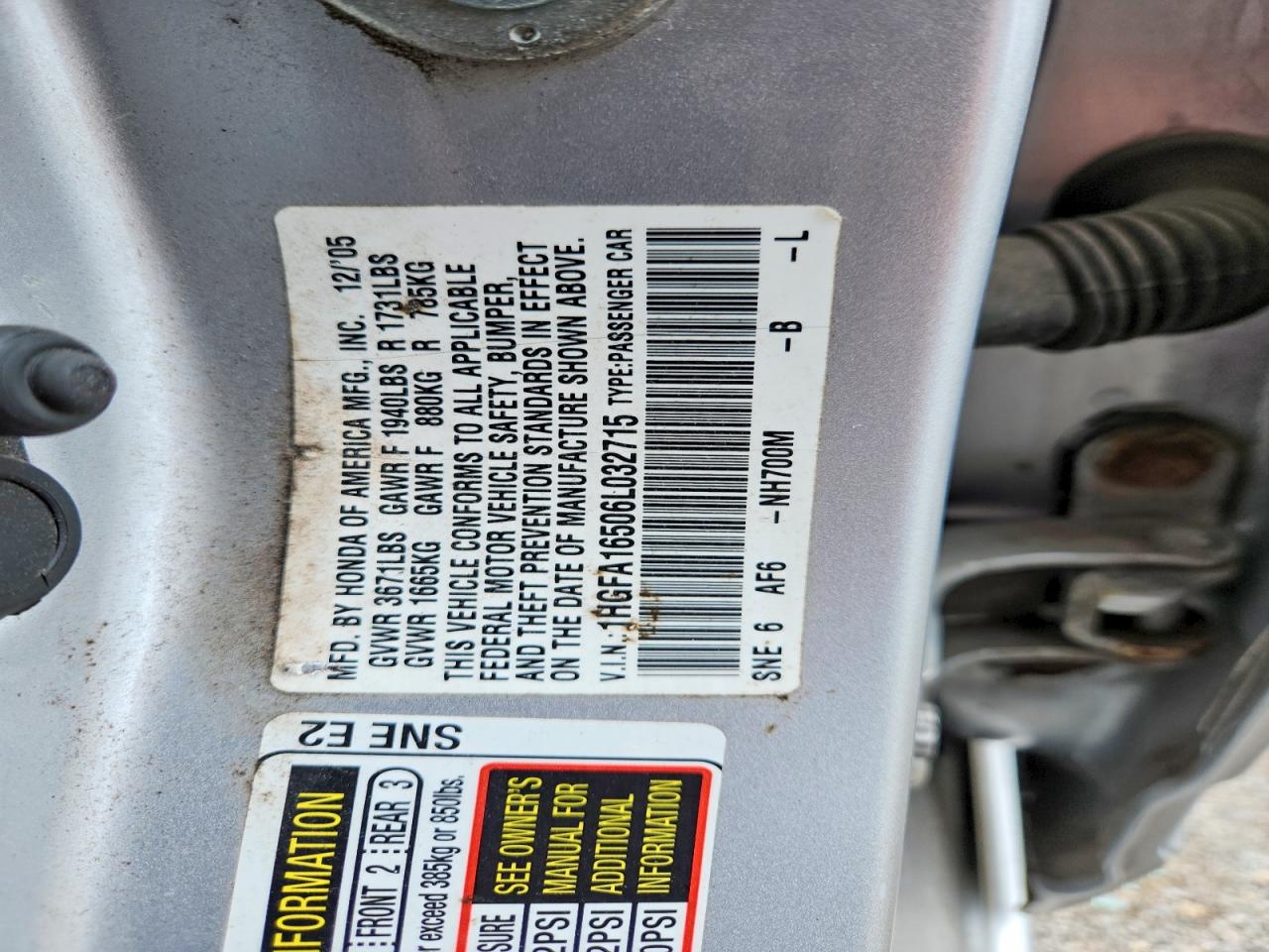 2006 HONDA CIVIC LX photo 23