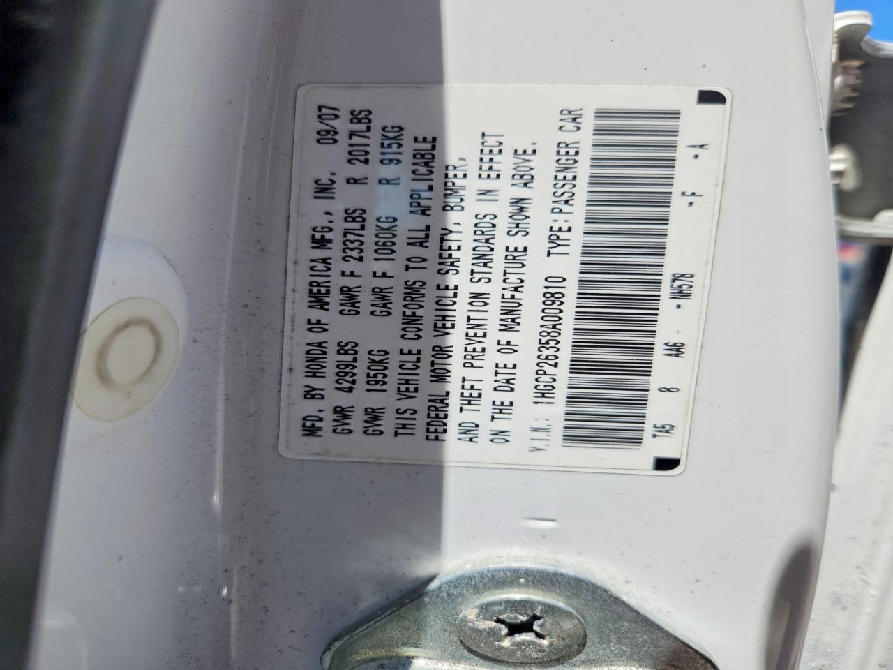 2008 HONDA ACCORD LX photo 37