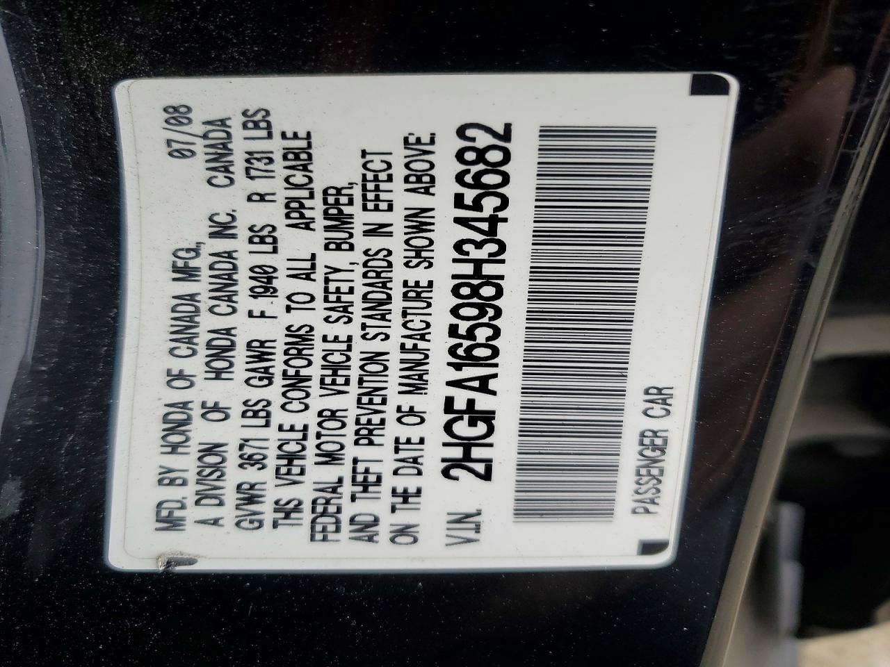 2008 HONDA CIVIC LX photo 34