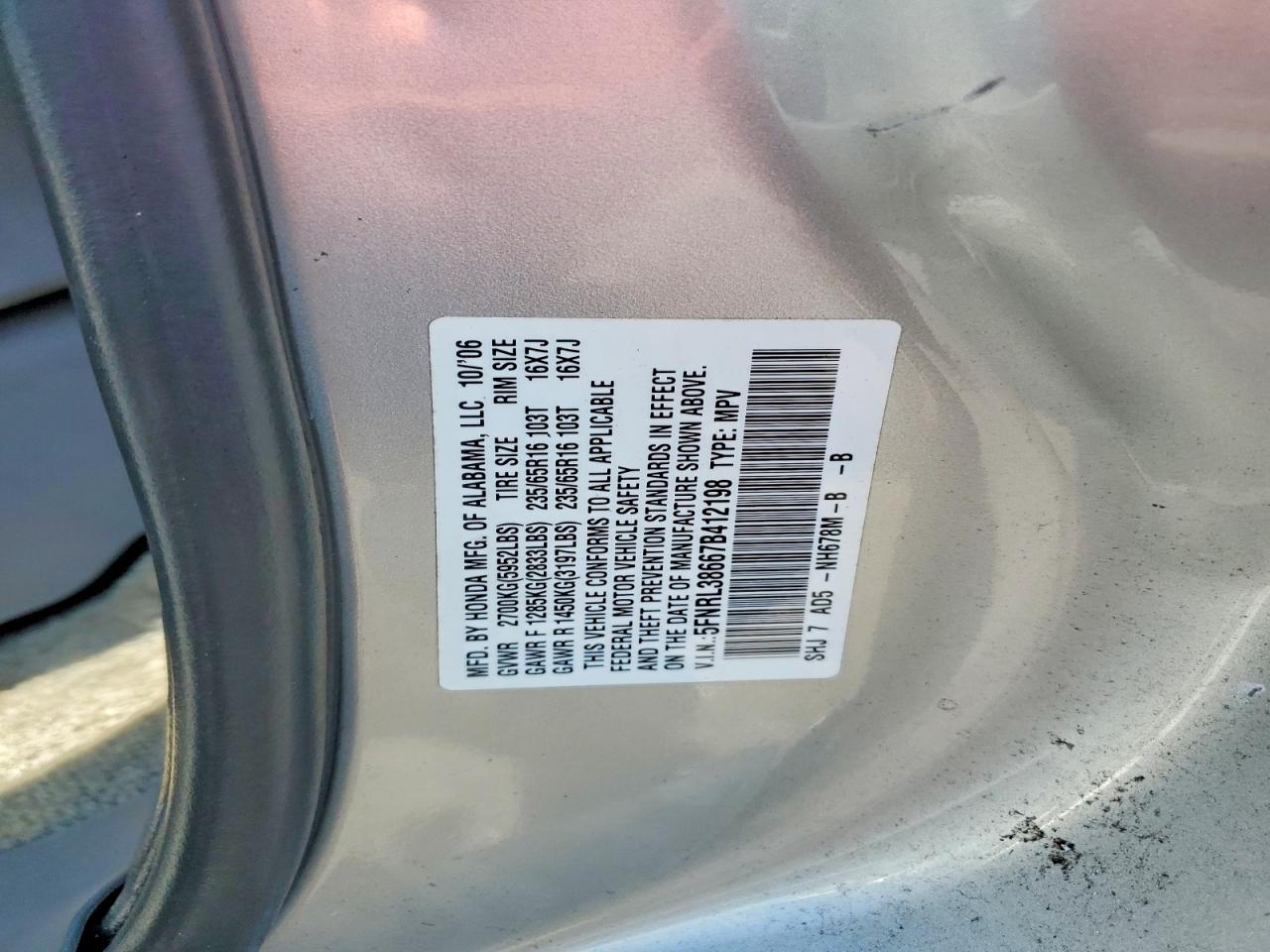 2007 HONDA ODYSSEY EXL photo 27