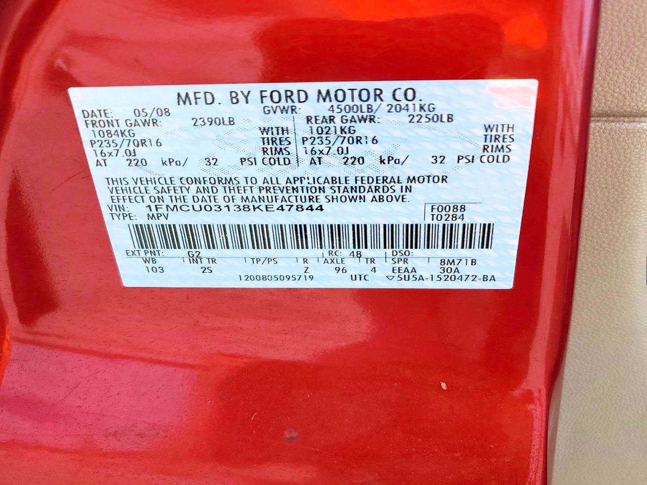 2008 FORD ESCAPE XLT photo 23