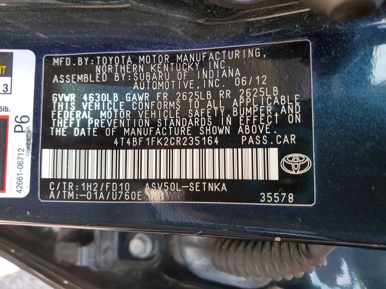 2012 TOYOTA CAMRY LE photo 23