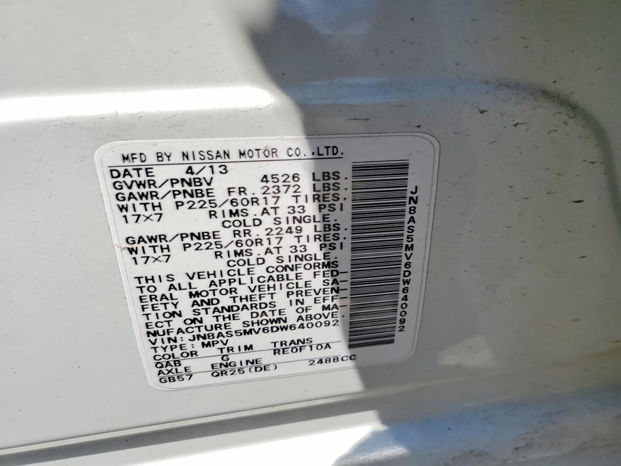 2013 NISSAN ROGUE S photo 25