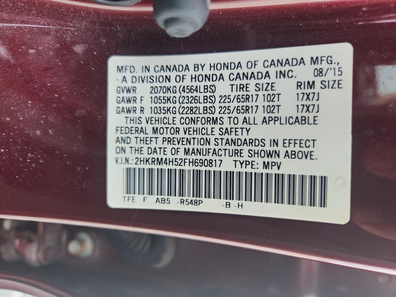 2015 HONDA CR-V EX photo 25