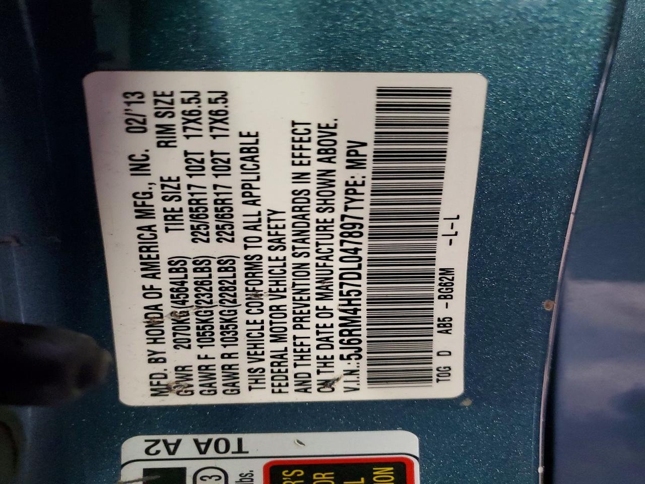 2013 HONDA CR-V EX photo 27