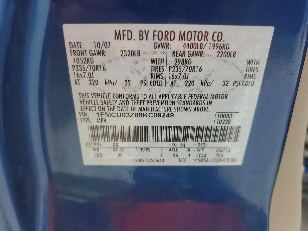 2008 FORD ESCAPE XLT photo 37