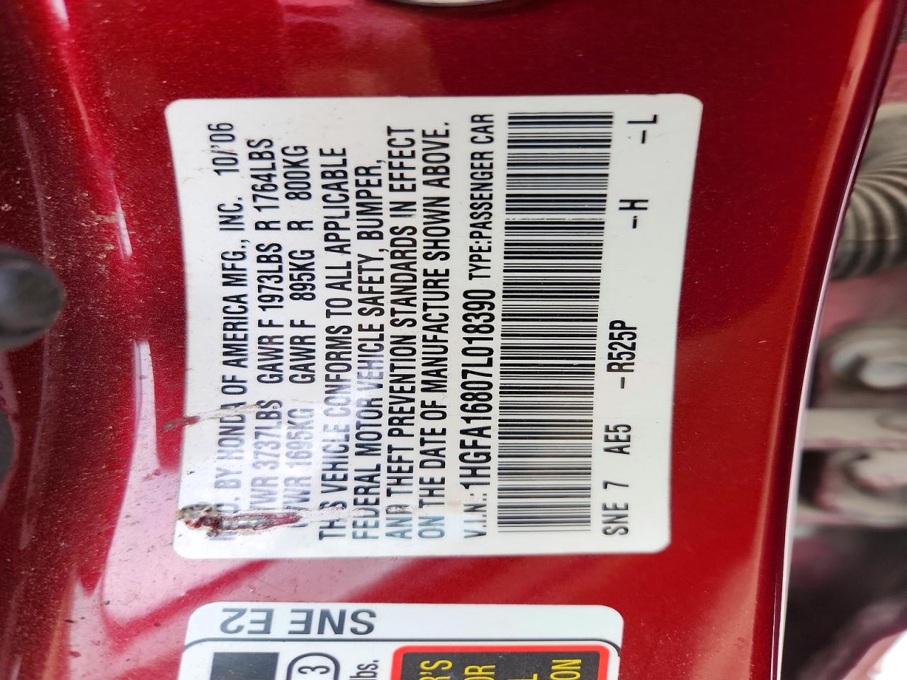 2007 HONDA CIVIC EX photo 12