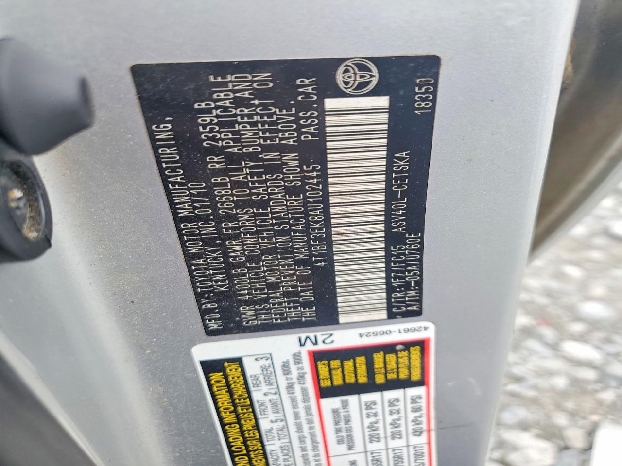 2010 TOYOTA CAMRY SE photo 34