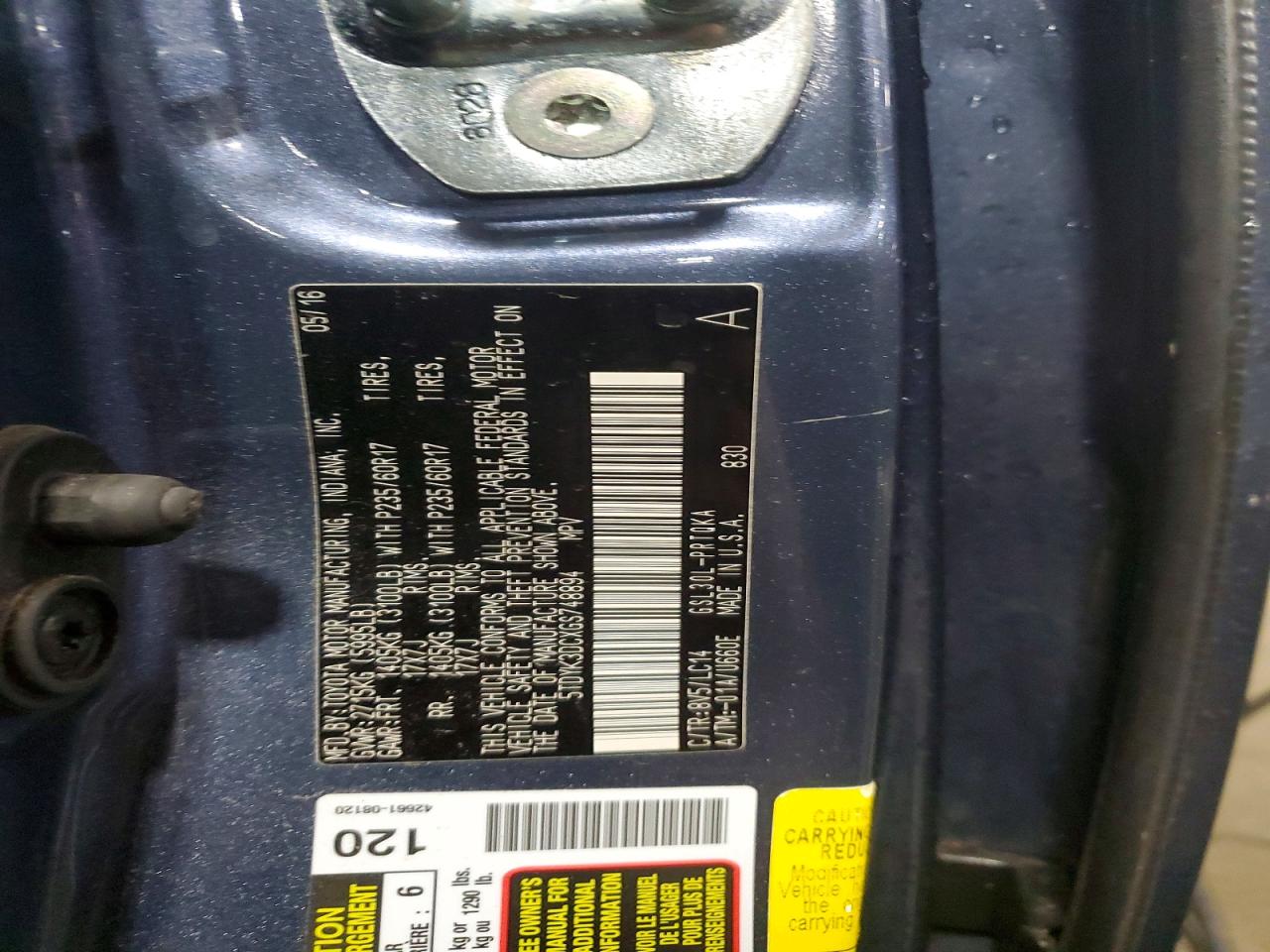 2016 TOYOTA SIENNA XLE 8-PASSENGER photo 25