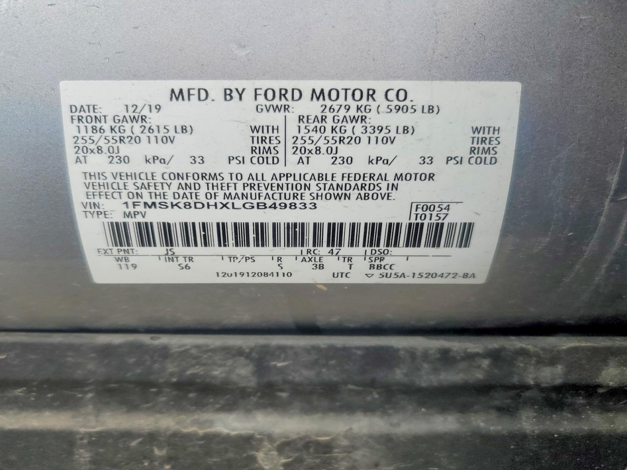 2020 FORD EXPLORER XLT photo 25