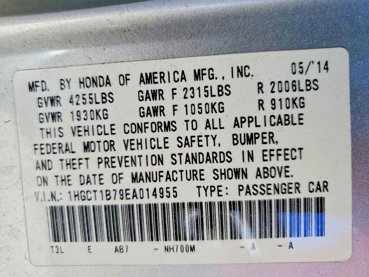 2014 HONDA ACCORD EX photo 23