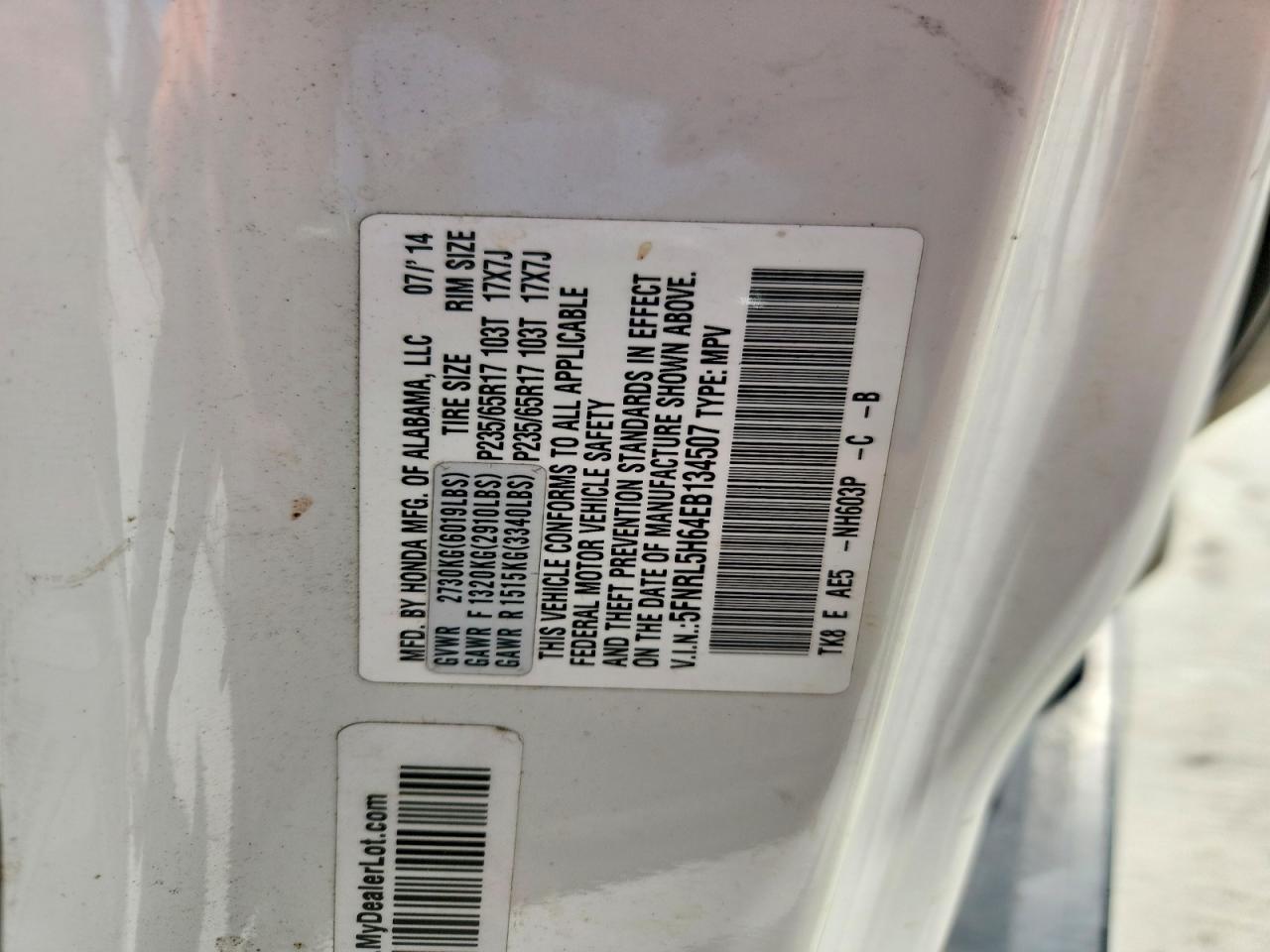 2014 HONDA ODYSSEY EXL photo 40