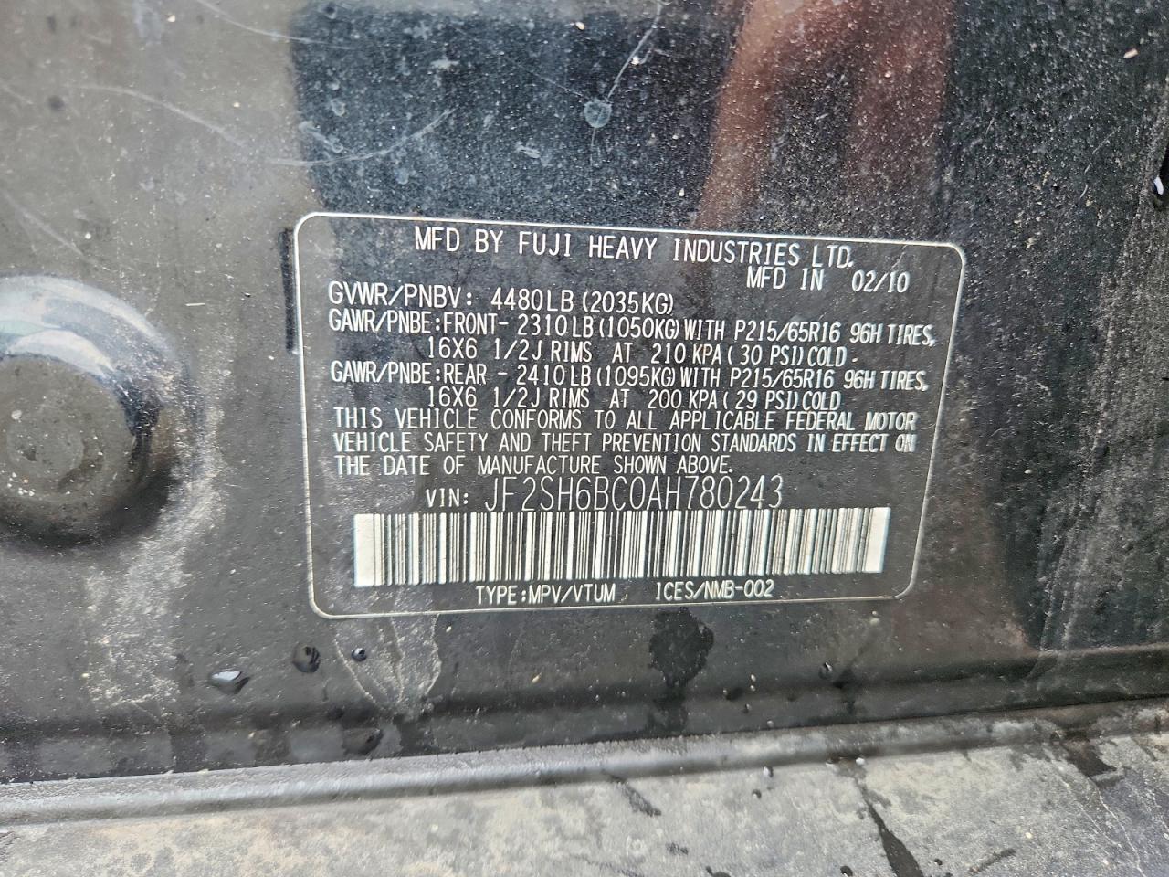2010 SUBARU FORESTER XS photo 37