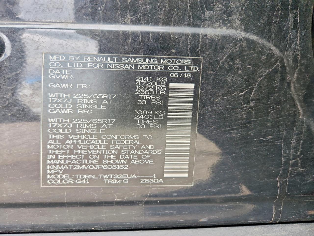 2018 NISSAN ROGUE SV photo 25