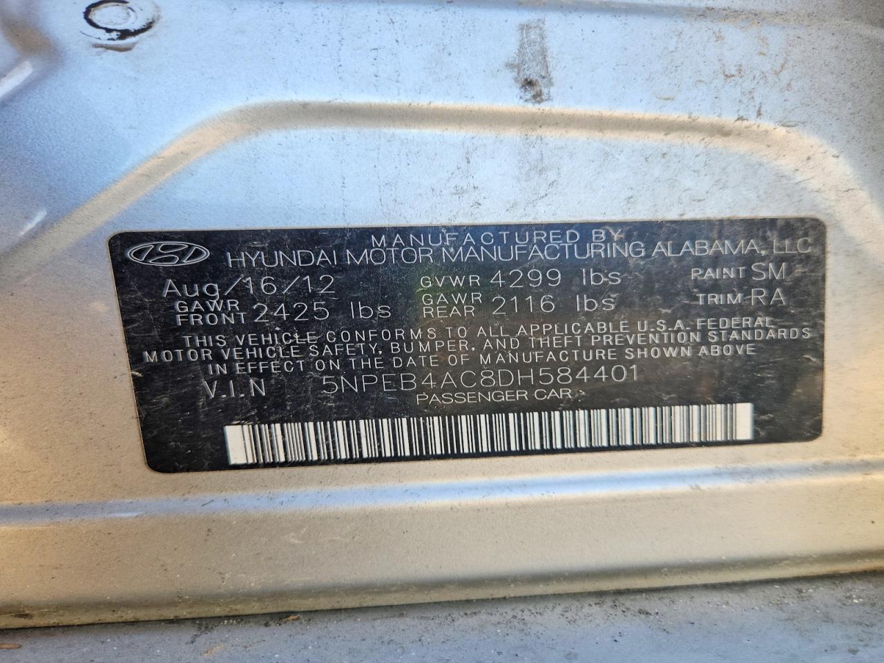 2013 HYUNDAI SONATA GLS photo 23