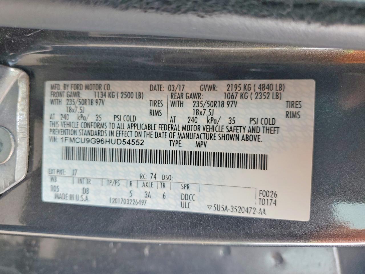 2017 FORD ESCAPE SE photo 34