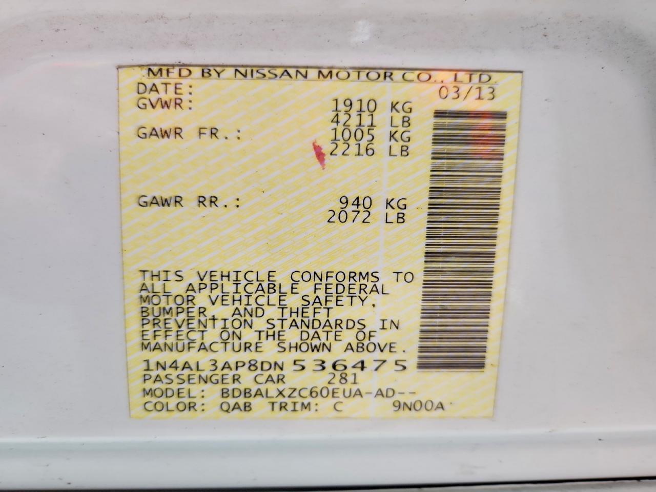 2013 NISSAN ALTIMA 2.5 photo 23