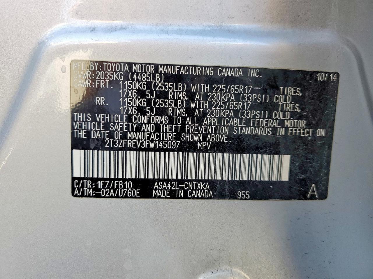2015 TOYOTA RAV4 LE photo 27