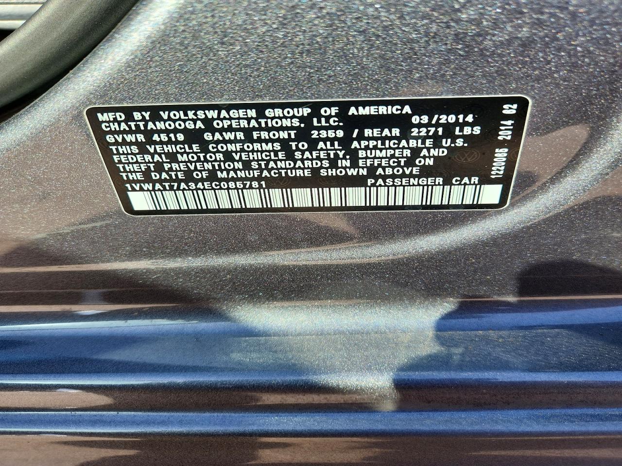 2014 VOLKSWAGEN PASSAT S photo 23