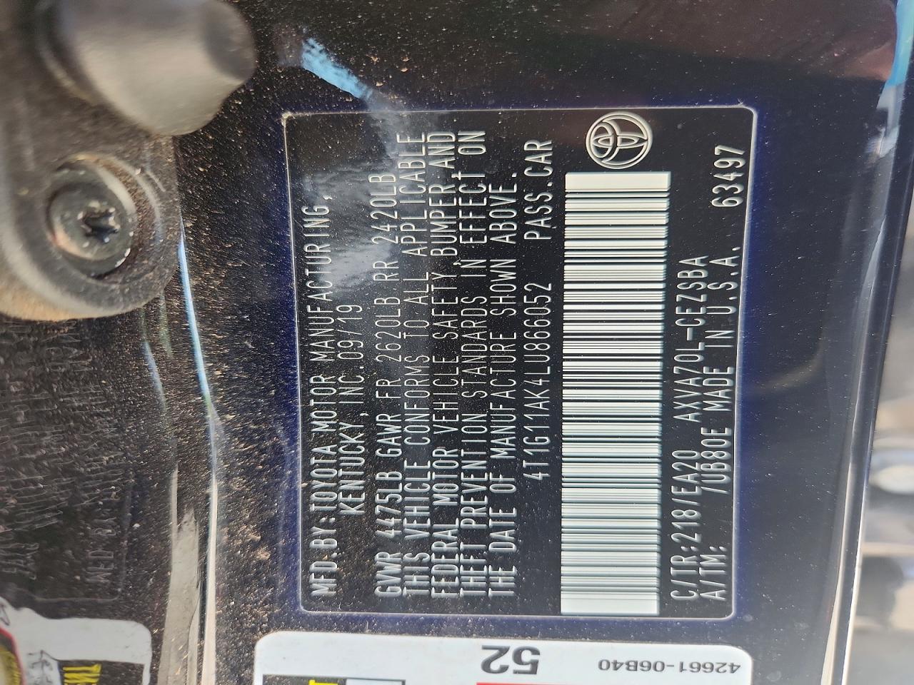 2020 TOYOTA CAMRY SE photo 34