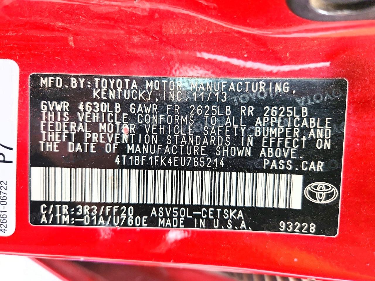 2014 TOYOTA CAMRY SE photo 34
