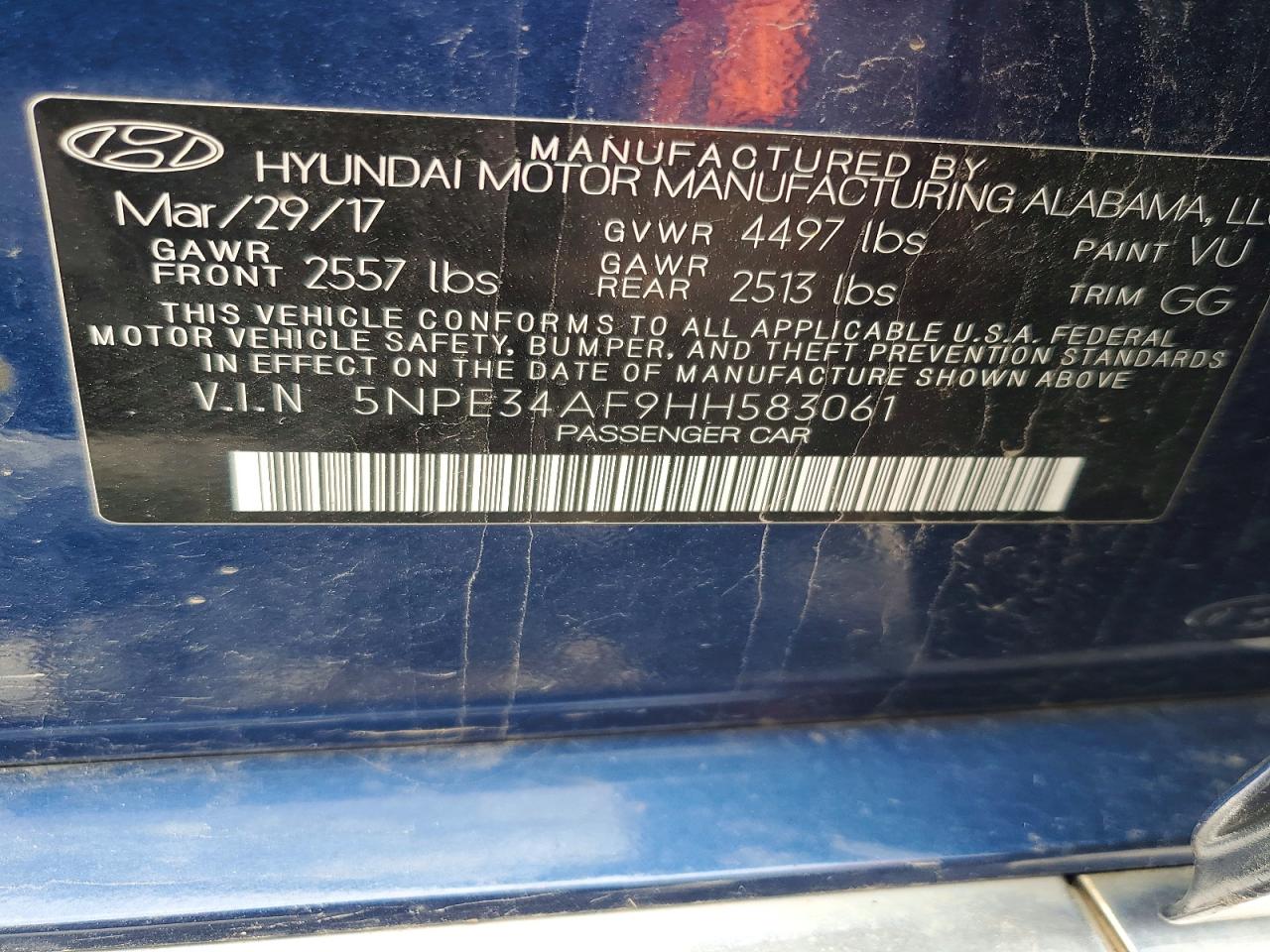 2017 HYUNDAI SONATA LIMITED photo 13