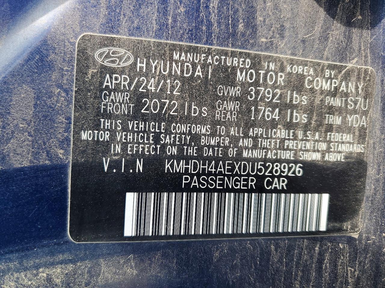 2013 HYUNDAI ELANTRA LIMITED photo 11
