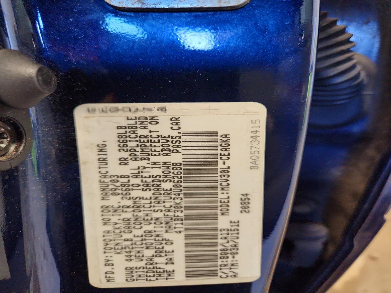 2004 TOYOTA CAMRY XLE V6 photo 23