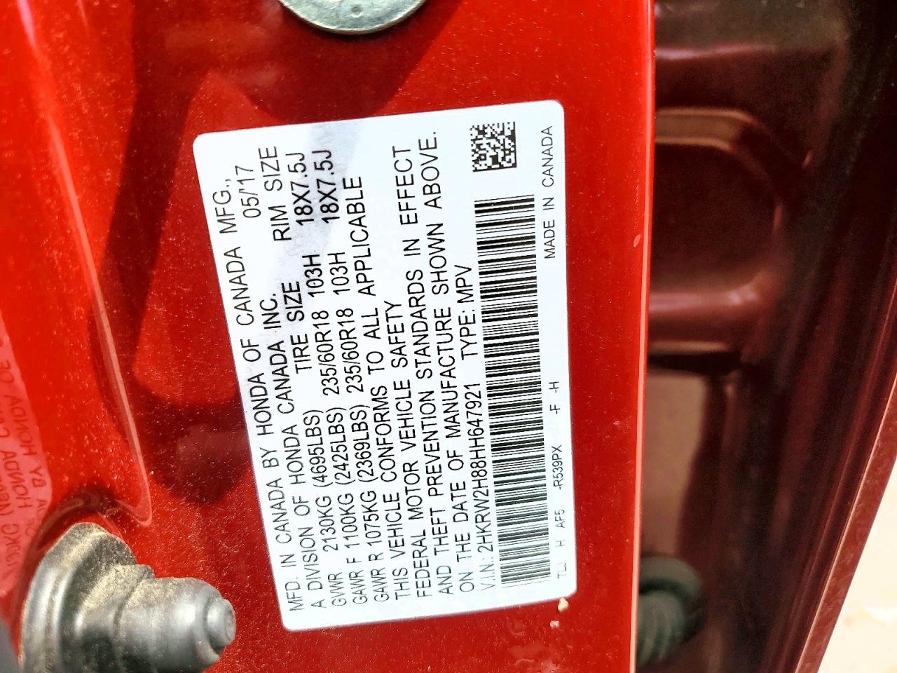 2017 HONDA CR-V EXL photo 25