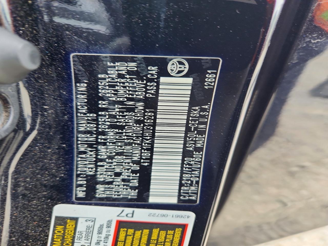 2017 TOYOTA CAMRY SE photo 37