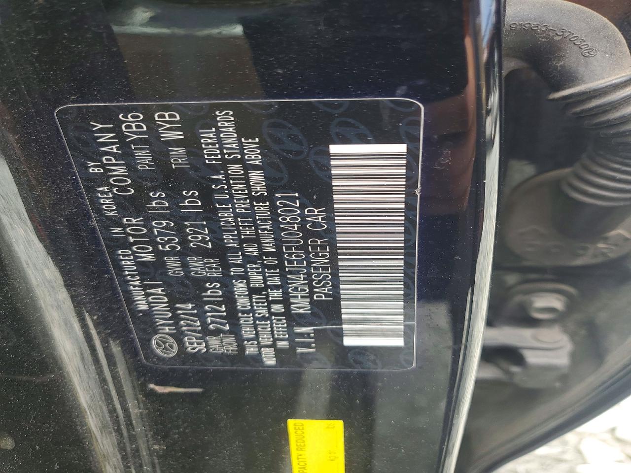 2015 HYUNDAI GENESIS 3.8L photo 34