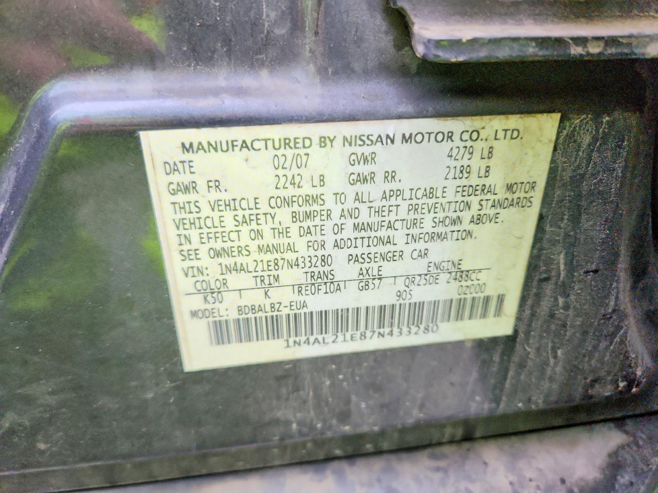 2007 NISSAN ALTIMA 2.5 photo 23