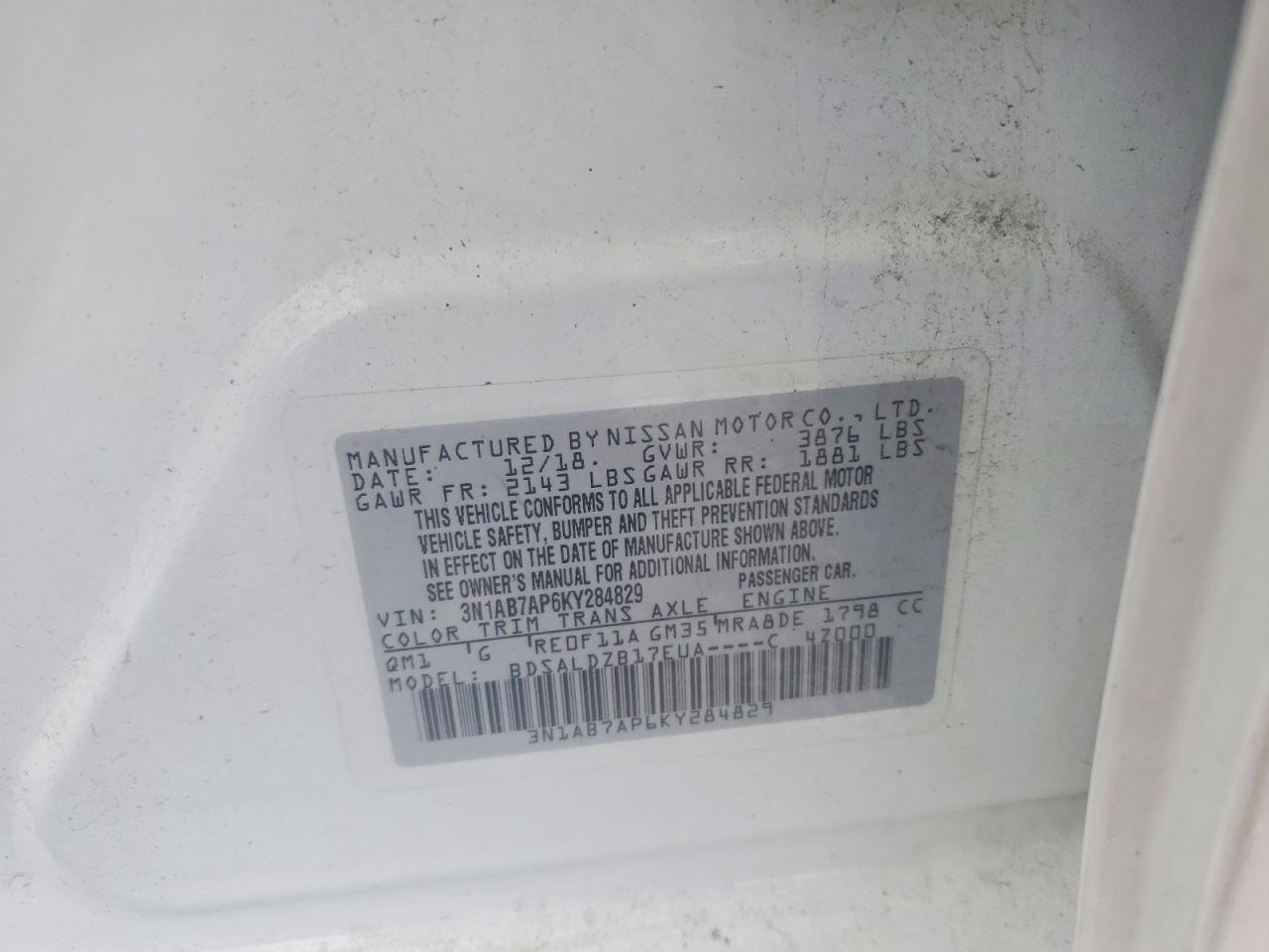 2019 NISSAN SENTRA SV photo 34