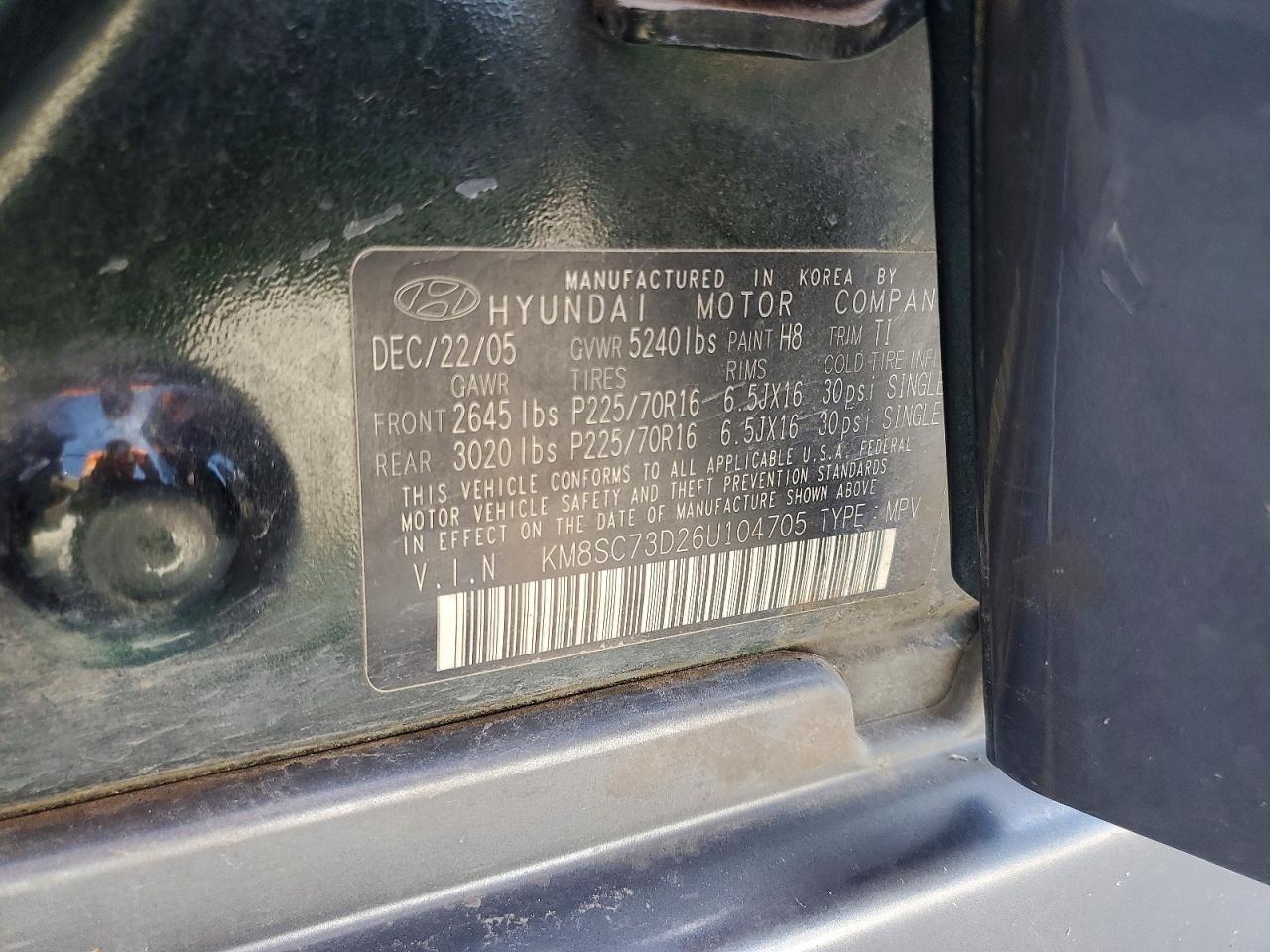 2006 HYUNDAI SANTA FE GLS photo 27