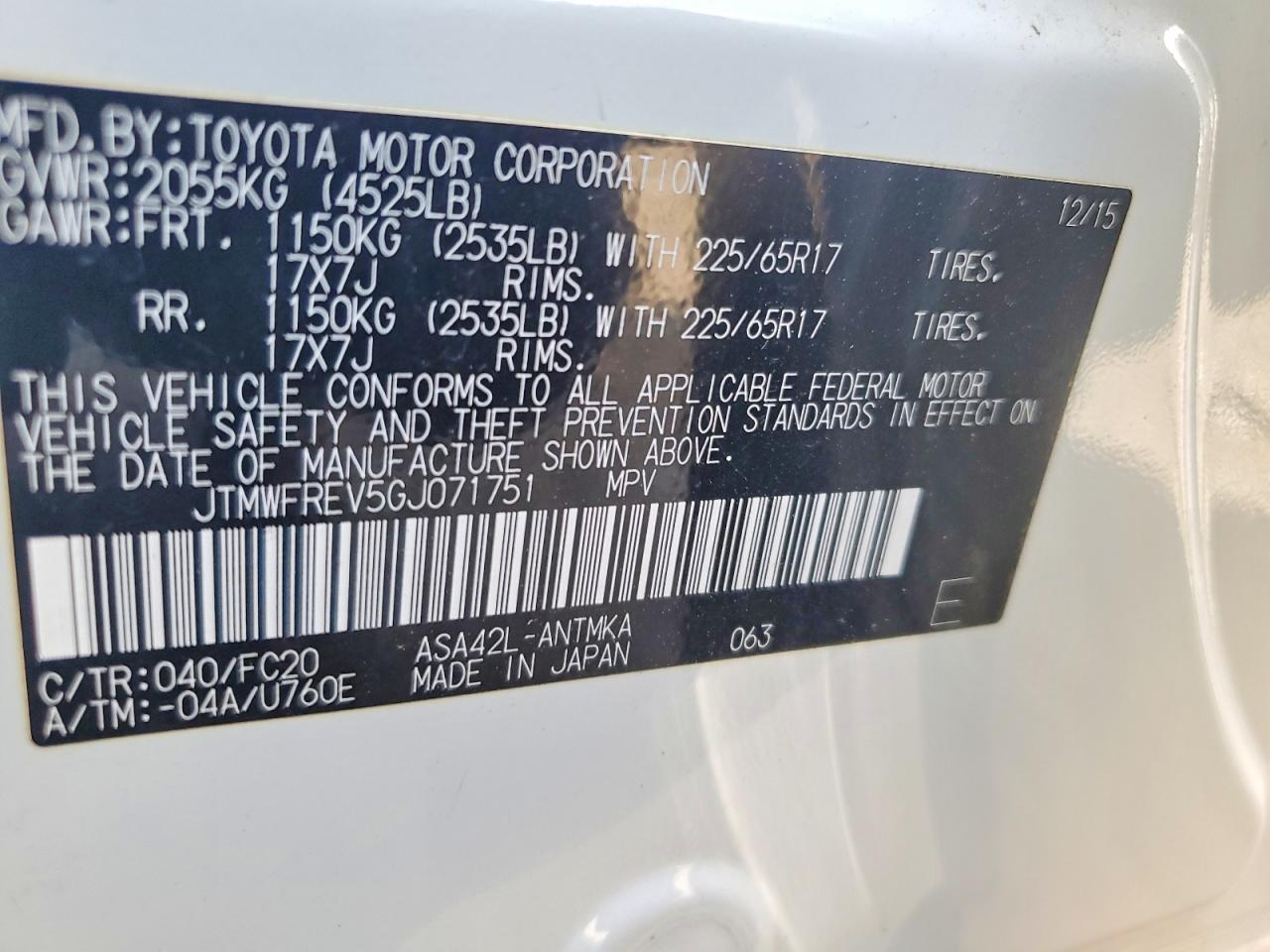 2016 TOYOTA RAV4 XLE photo 37